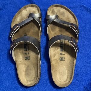 Birkenstock Metallic and Brown Sandals